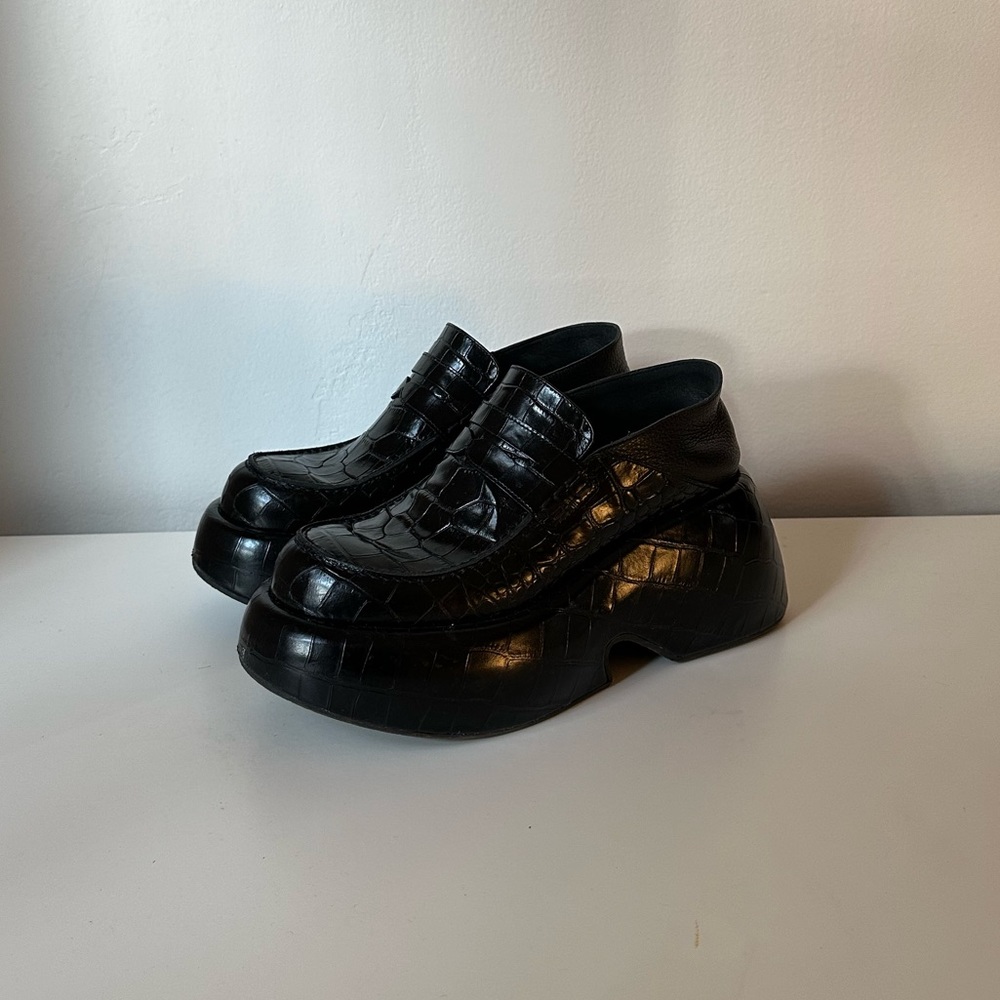 Loewe Croc Embossed Platform Loafer